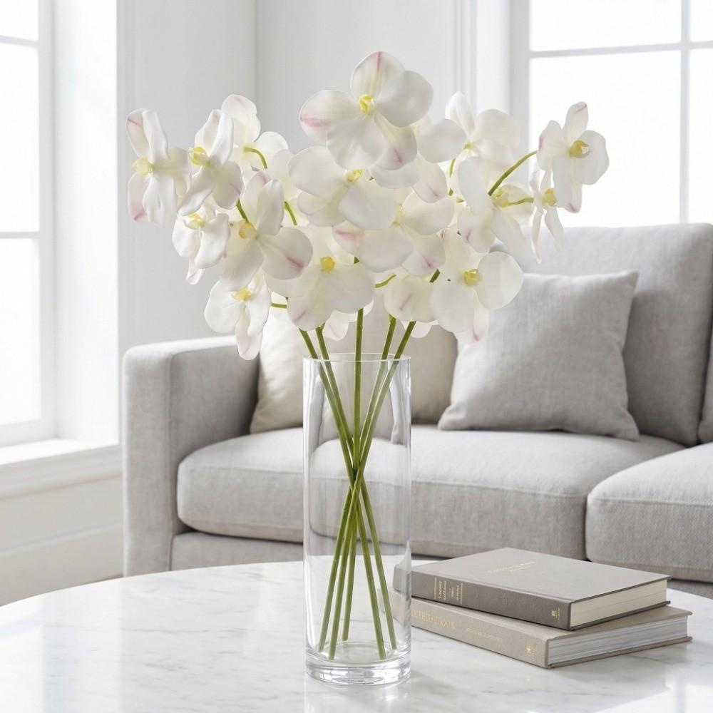 Real Touch Artificial Vanda Orchid Flower Handmade Faux Phalaenopsis  Wedding Party Favors