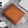 Men Business Wallets Leather Zipper Short Coin Pouch Multi-Card Photo Holder Iron Edge Korean Male Purse