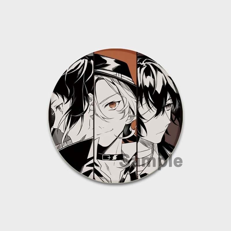 58 мм аниме булавка Bungo Stray Dogs нагрудные булавки Chuuya Ranpo Yosano акриловая брошь ручной работы из эпоксидной смолы значок ювелирный аксессуар для рубашки-сумки