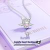 Серебряное ожерелье Sanrio Kuromi 'Сердце Амура' - Милый мультяшный подарок для женщин и подруг