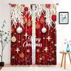2Pcs Christmas Balloon Print Semi-Blackout Curtains Polyester Woven Rod Pocket Drape Panels for Bedroom Living Room Machine Wash
