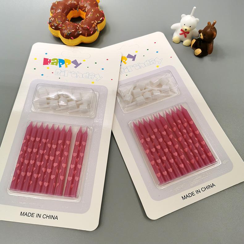 Детские креативные разноцветные свечи для украшения торта, материалы для выпечки, с принтом в форме сердца, признание, свечи для дня рождения