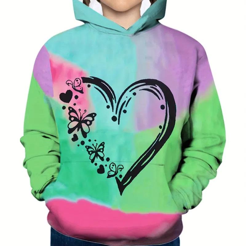 Толстовка для детей, толстовки с принтом бабочек для девочек, модные блузки с длинным рукавом для девочек, повседневные топы, толстовка для девочек