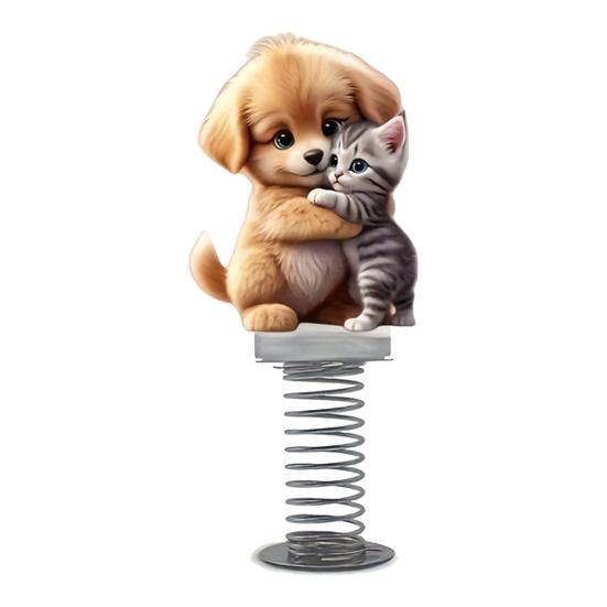 2D Swing Animal Decoration with Spring Acrylic Flat Cartoon Cat Ornament Car Dashboard