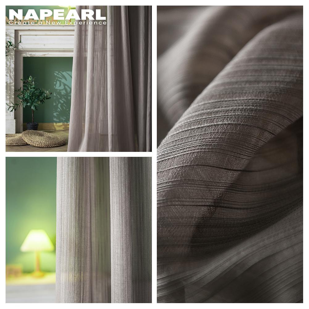 1 шт. NAPEARL современная элегантная однотонная прозрачная занавеска для спальни, мягкая текстурированная тюль, прозрачная занавеска для гостиной