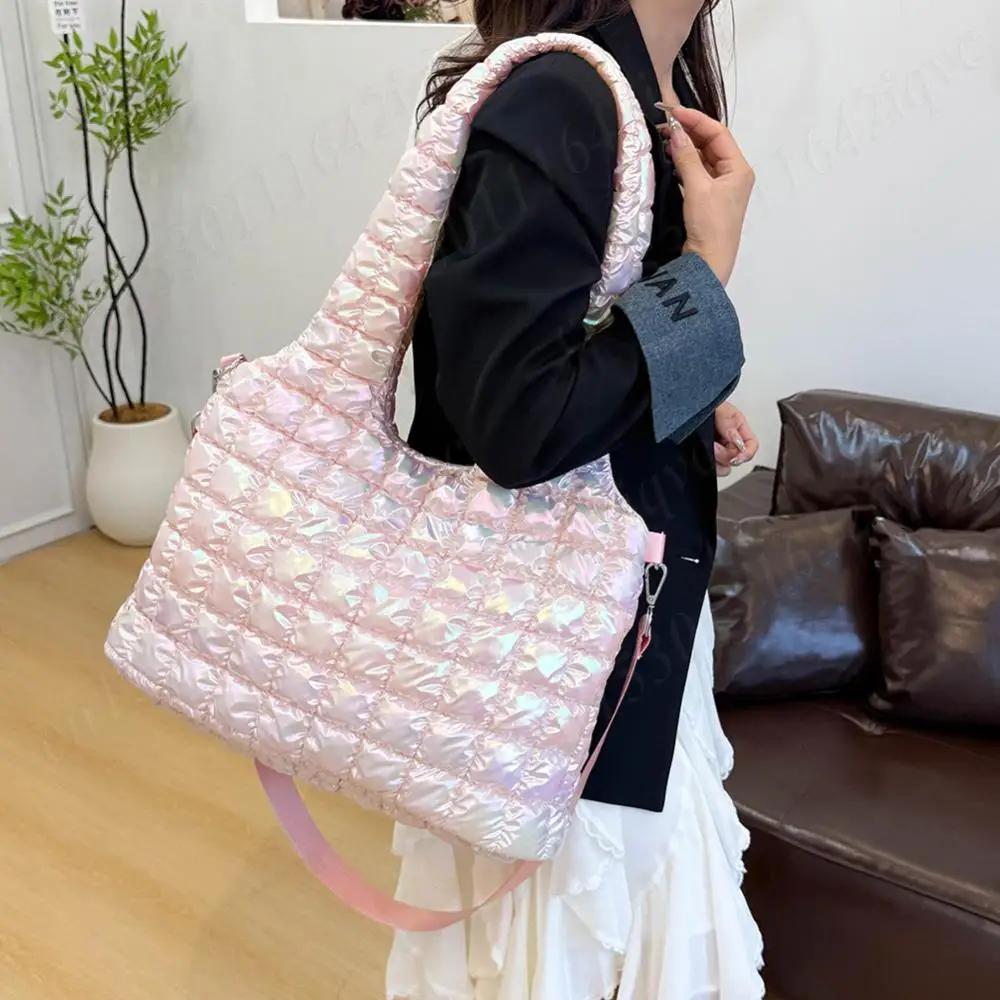 Стеганая сумка-тоут большой вместимости, сумка-хобо на плечо, пуховик, сумки с сетчатой простежкой, дорожные сумки с верхней ручкой, женские сумки через плечо