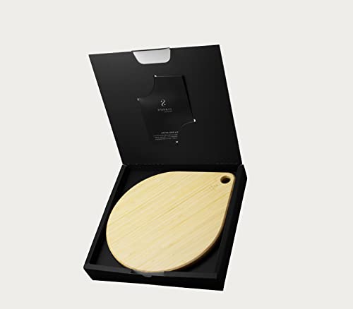 RIVERET RV-504 Round Cutting Board, Reversible Color, Bamboo, Dishwasher Safe