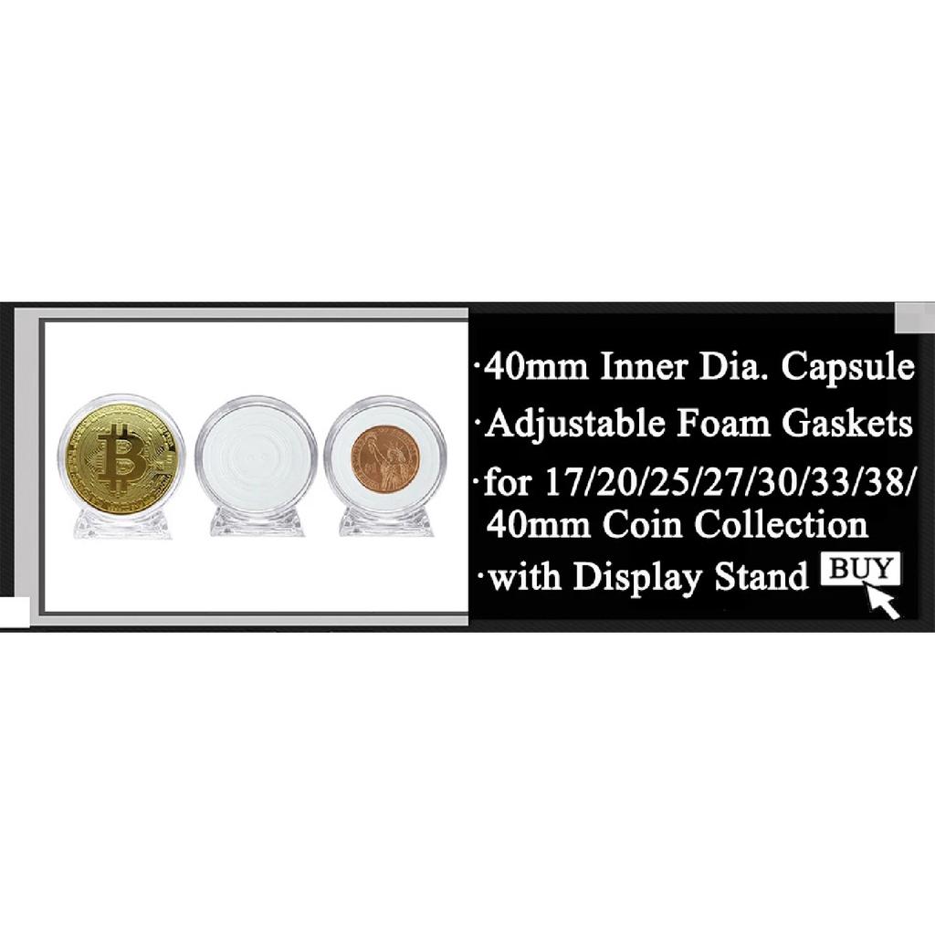 10Pcs Universal Coin Capsule Holder Storage Box Display Slab Case for 16mm 20mm 25mm 27mm 30mm 38mm 46mm Medal Coin Collection