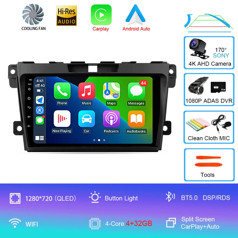 Автомобильное радио Android 14 Carplay для MAZDA 2007 2008 2009 2010 - 2014 CX-7 CX7 CX 7 Навигация GPS Мультимедийный проигрыватель стерео Wi-Fi BT