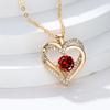 SHENI fashion micro-inlaid double heart-shaped micro-inlaid zircon confession collarbone necklace