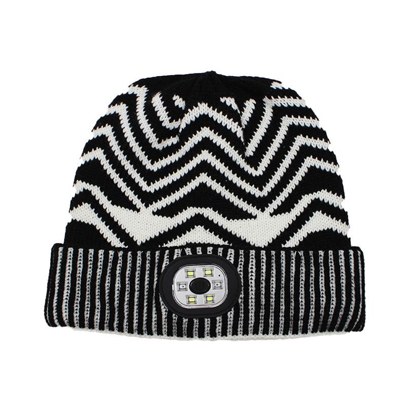 Rechargeable LED light hat winter outdoor night running luminous hat with light cold hat