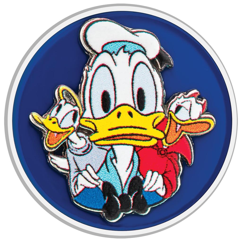 Citizen Disney Feisty Donald Duck 90th Anniversary Limited Edition Watch and Pin Set Silver Stainless Steel 3-Hand AW1691-66W