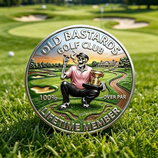 Commemorative Golf Coin Old Bastards Golf Club Member Coin Metal Badge