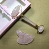 2pcs/Set Gua Sha Stone For Face Massage Rose Quartz Jade Stone Face Massage Roller Gua Sha Scraper Board