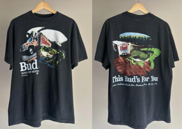 Budweiser Reprint Truck Frog This Buds For You Vtg Single Stitch Tee Shirt S-5XL Unisex T-Shirt