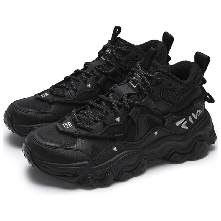 Fila Fluid 5 Удобные Простые Флисовые Полуботинки Повседневные Кроссовки для Бега Мужские кроссовки Черные F12M442122F-BK