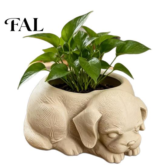 Unique Dog Shaped Flower Pot Cute Puppy Planter, 3D Printed Decorative Plant Pot, Artistic Ornament Planter for Succulents Home Office Decor