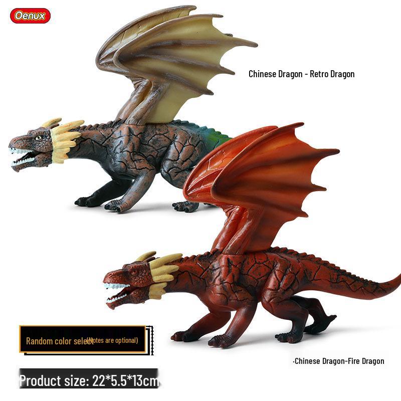 Dinosaur & Dragon Plastic Toy Set: Mythical Animal Figures for Kids