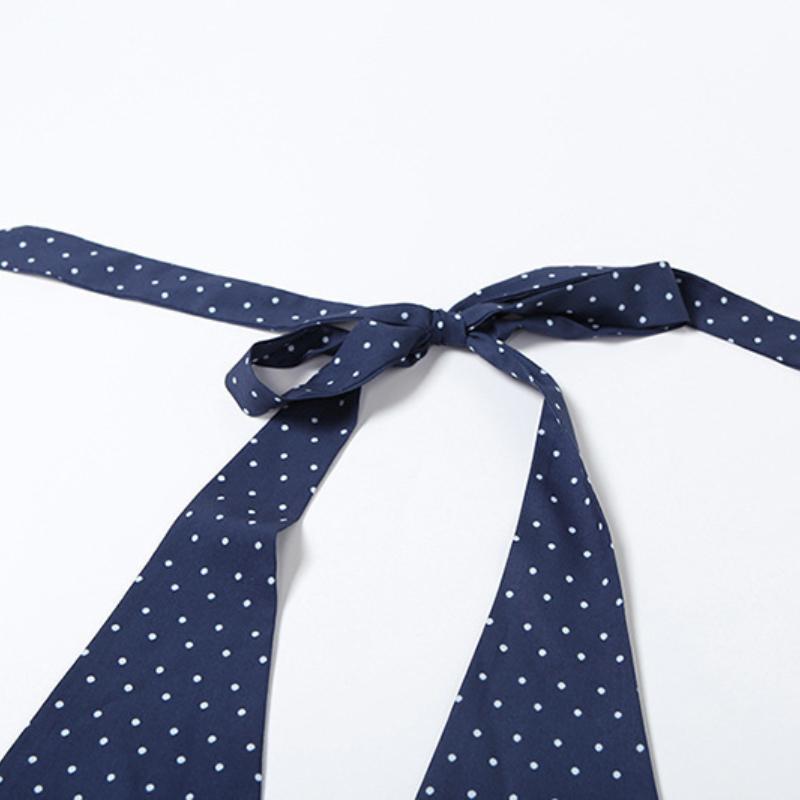 European and American Spring Women's Clothing Pure Desire Sexy Hanging Neck Vest Slim Fit Polka Dot Wrapped Hip Short Skirt Set