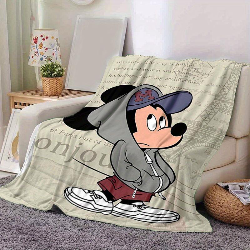1pc, Mickey (1) Home Decor Flannel Blanket, Perfect Gift for Bedroom, Living Room, Travel, Camping, Car, Beach, Office Nap, Ideal Sofa Throw, Outdoor