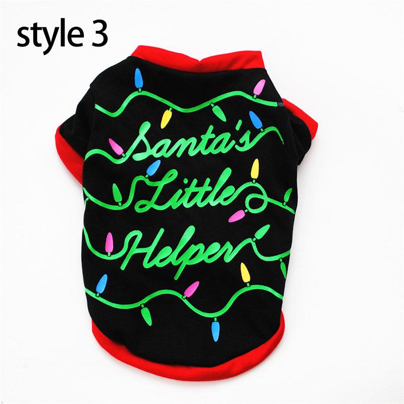 Christmas Pet Clothing Cotton Dog Clothes For Small Medium Dogs Vest Shirt New Year
