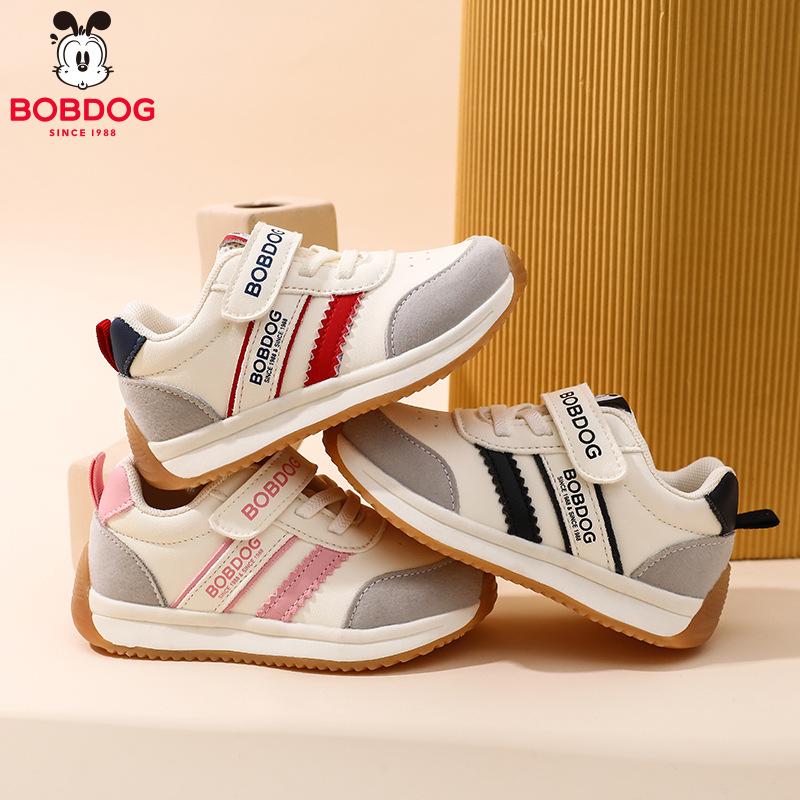 Babudou toddler shoes, unisex baby shoes, autumn breathable children's non-slip athletic shoes, leather-faced infant functional shoes