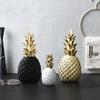 Pineapple Shaped Figurine  Home Decoration Gold Black Pineapple Crafts Miniatures Gift Figurines