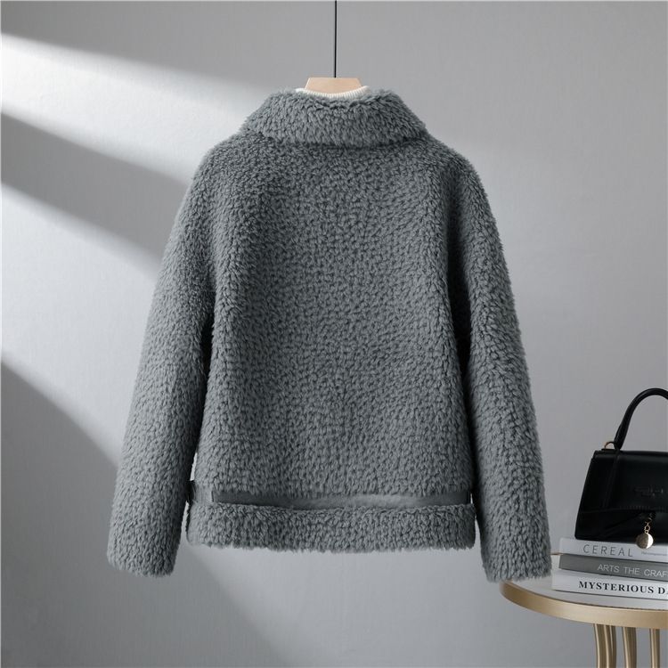 Зимнее модное пальто из овечьей шерсти с частицами