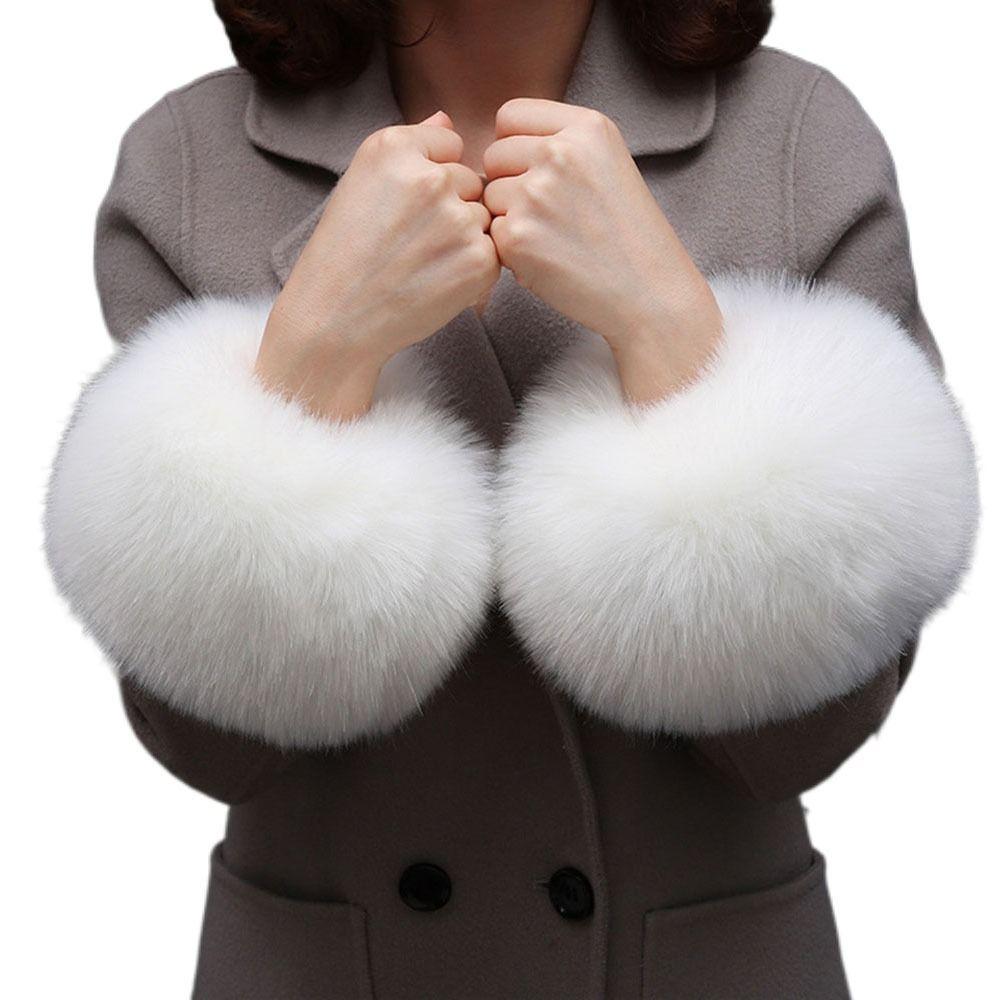 Band Gloves Women Plush Cuff Oversleeve Hand Wrist Warmer Cuff Winter Sleeves Windproof Gloves