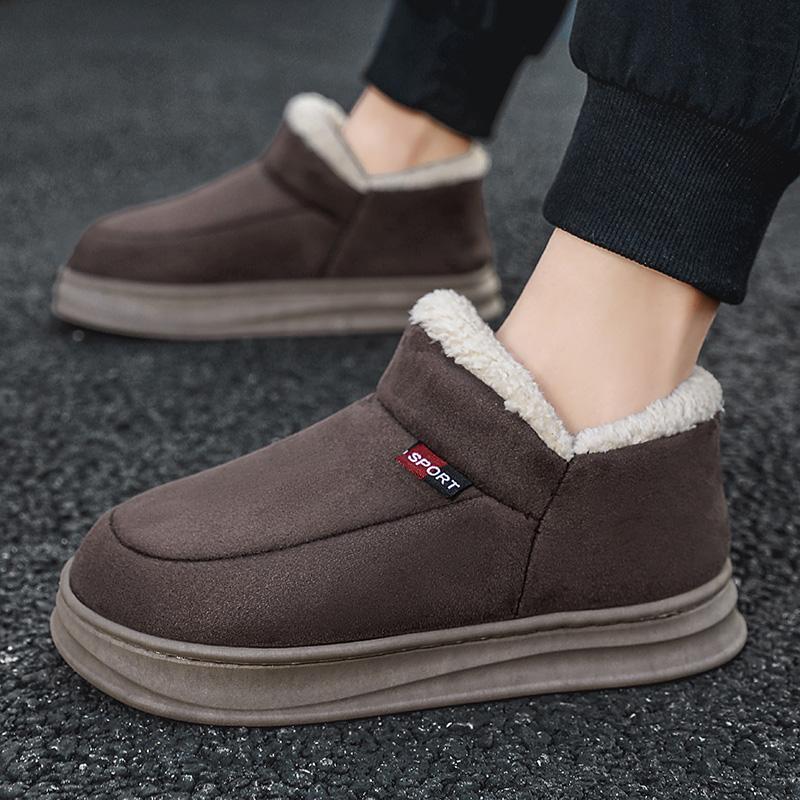 Новые зимние меховые женские туфли Теплые мужские туфли Уличная плюшевая обувь Домашняя обувь Нескользящая мягкая обувь на платформе Домашняя обувь