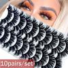 Многослойный эффект Wispies Fluffy False Eyelashes Lash Extension 3D Норка Волосы Полный объем Густые