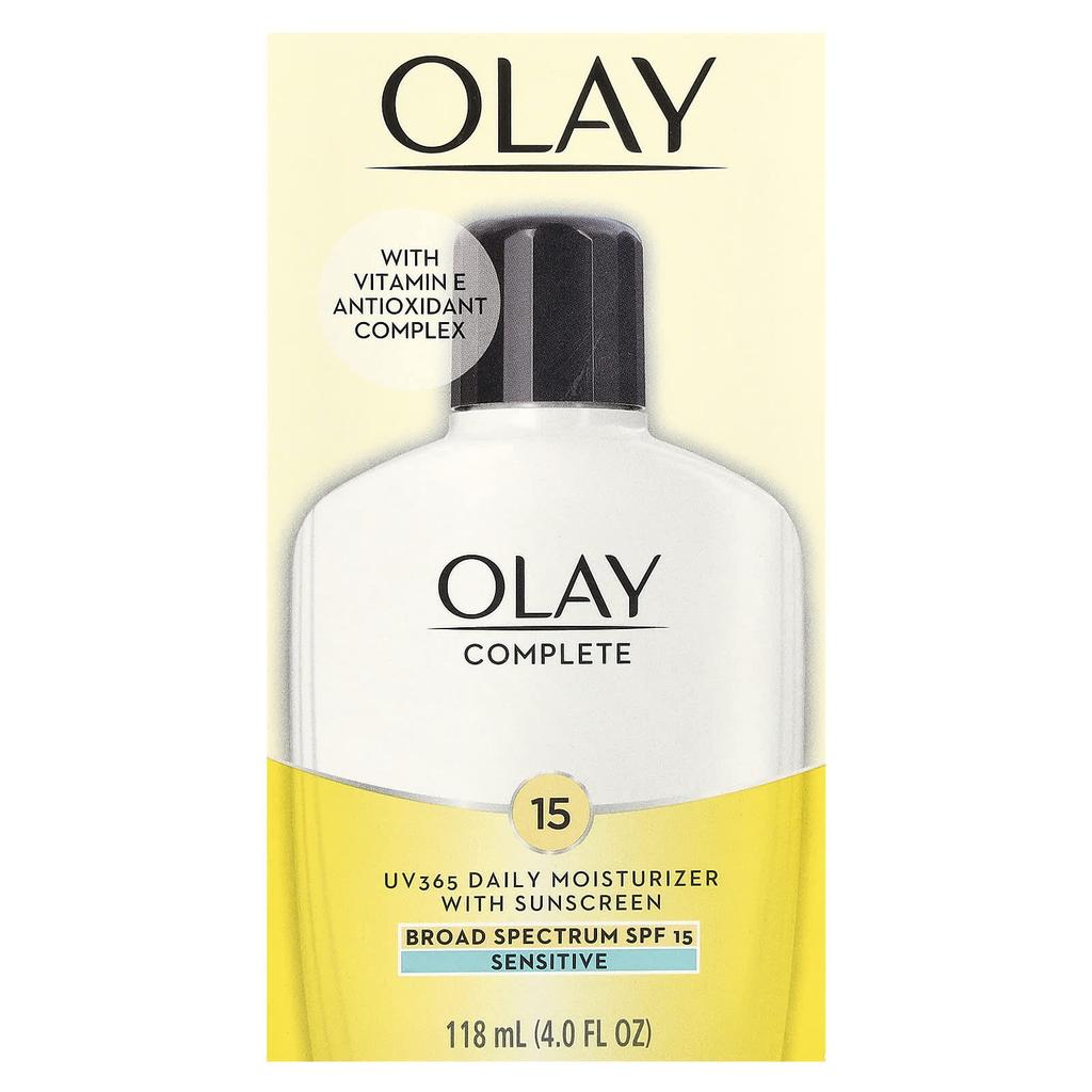 Olay Complete, UV365 Daily Moisturizer, with Sunscreen, SPF 15, Sensitive, 4.0 Fl Oz (118 Ml)