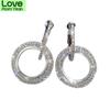 Хрустальные серьги-кольца, круглые висячие серьги, ювелирные изделия для женщин, со стразами и стразами, большие серьги в стиле хип-хоп, подарок