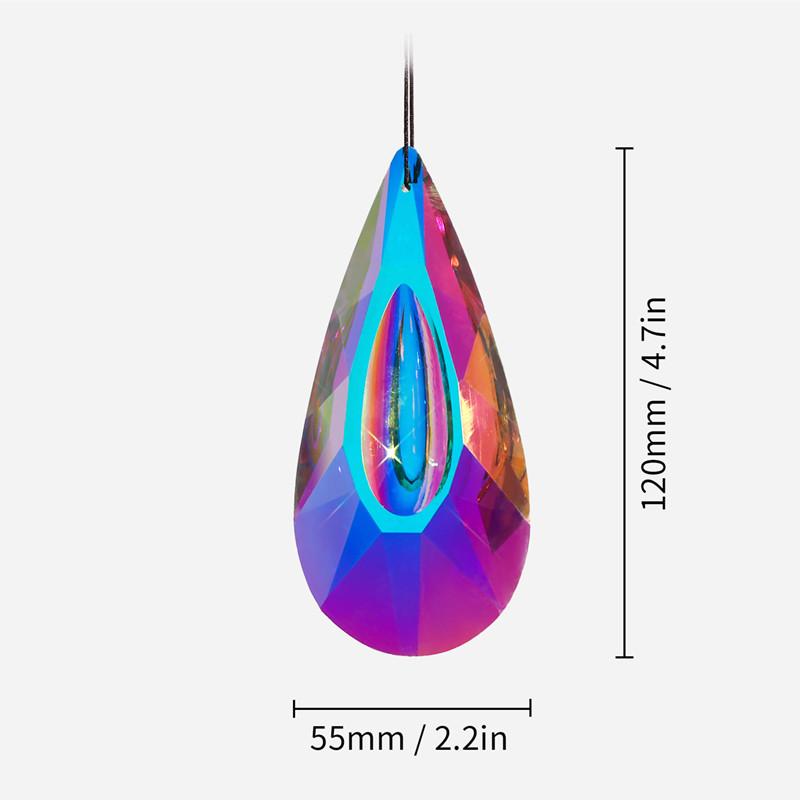 12cm Crystal Prism Window Hanging Ornament Suncatcher Colorful Crystal Multifaceted Prism Rainbow Maker Christmas Home Decor