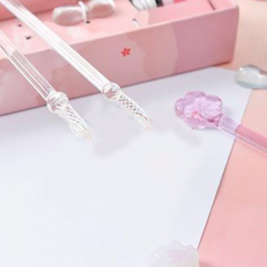 1 набор перьевая ручка резьбовое перо дизайн сильное впитывание чернил хрусталь стекло макательная