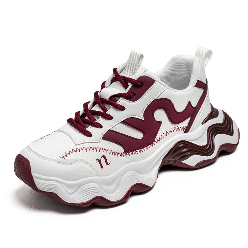 Модная осенняя новинка Мужская повседневная спортивная обувь Низкие кроссовки на толстой подошве из мягкой кожи Кроссовки для папы Нескользящая легкая мужская обувь для бега