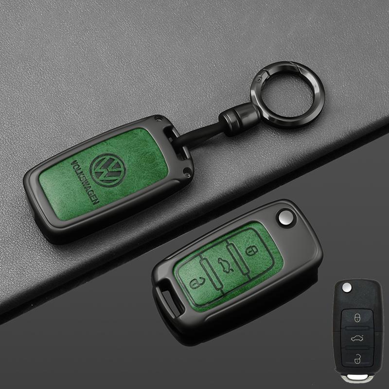 For VOLKSWAGEN Alloy Leather Car Remote Key Case Cover for VW Volkswagen Polo Tiguan Passat B5 B6 B7 Golf 4 5 6 MK6 Jetta Lavida