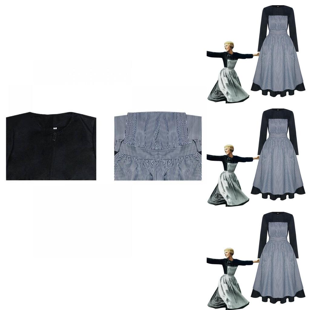 Мария Звуки музыки Косплей Костюм Хэллоуин Наряд для сценического выступления Доспехи Спандекс