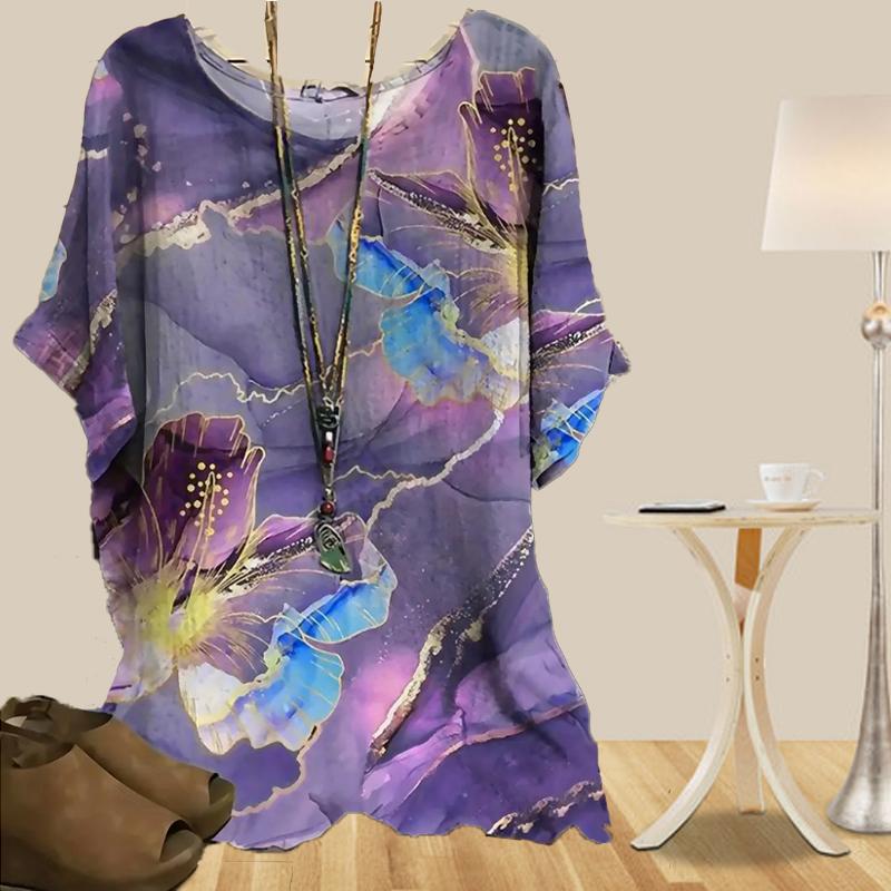 Женская повседневная свободная весенняя рубашка, женские топы с коротким рукавом в сетку и принтом персикового цвета