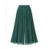 Summer Women Ladies Pleated Baggy Beach Culottes Casual Loose Chiffon Wide-leg Pants Skirt Trousers