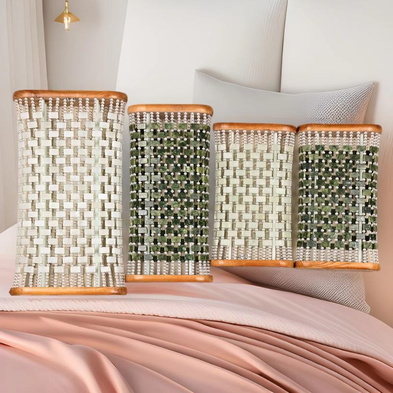 Xiuyan Jade Cooling Pillow - Natural Sweat-Resistant, Breathable, and Hollow Design for Cervical Support and Summer Comfort.