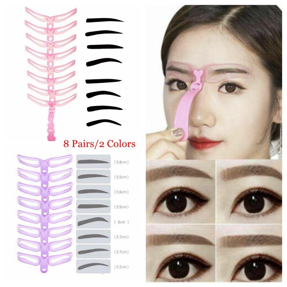 Makeup Tool Reusable Brow Grooming Card Eyebrow Stencils Kit Shaping Template Eyebrow Definition