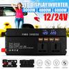 Адаптер-инвертор с розеткой 3000/4000/6000 Вт USB Автомобильный инвертор Преобразователь Светодиодный дисплей Модифицированная синусоидальная мощность DC12/24V