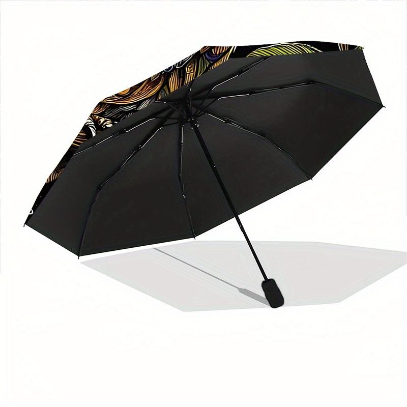 1pc Night Owl Print Automatic Open/close Folding Umbrella, Compact Portable Travel Umbrella,Durable Construction yy250814132