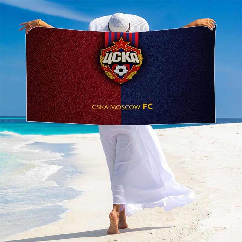 PFC CSKA Moscow Logo Print Beach Towel, Large Soft Quick Dry Towel for Beach Camping Swimming