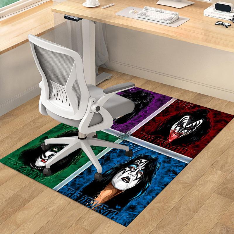 Kiss Band Faces Carpet For Playroom Bedroom Living Room Sofa Home Decorkids Game Area Rug Nonslip Floor Mat