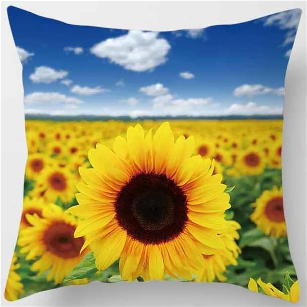 Sunflower Decorative Pillowcase Office Living Room Car Ornaments Home Pillowcase