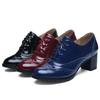 Women Brogues Shoes High Heels Derby Oxford Shoes Woman