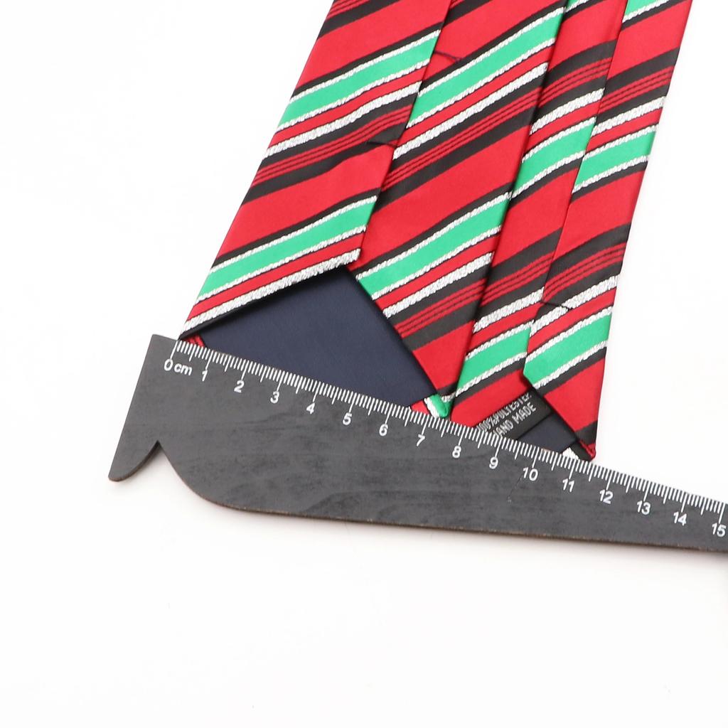 Classic Red Green Christmas Tie, For Men Women, Snow Santa Claus Ties, Party, Neckties