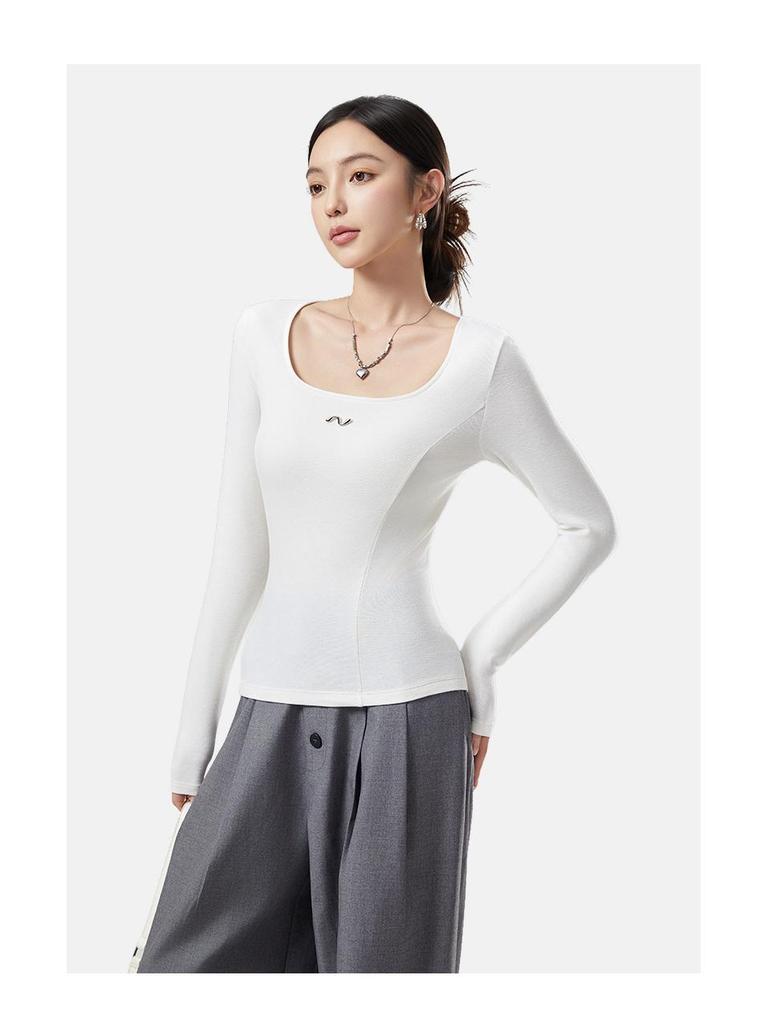 10A Antibacterial Women's Square Neck Thermal Base Layer – Autumn/Winter Slimming, High-Elastic, Fashion Underwear